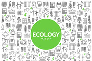 Ecology line icons pattern