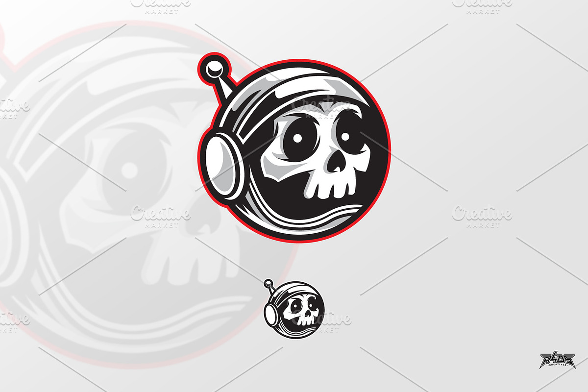 Astronaut Skull Logo Vector in Logo Templates - product preview 8