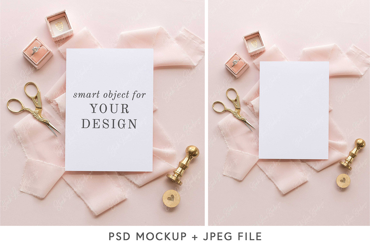 Card Mockup | Blush Wedding Mockup in Print Mockups - product preview 8