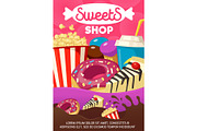 Tasty sweets and fast food shop