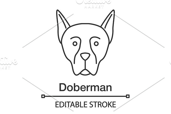 Doberman Pinscher linear icon