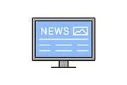 Electronic newspaper color icon