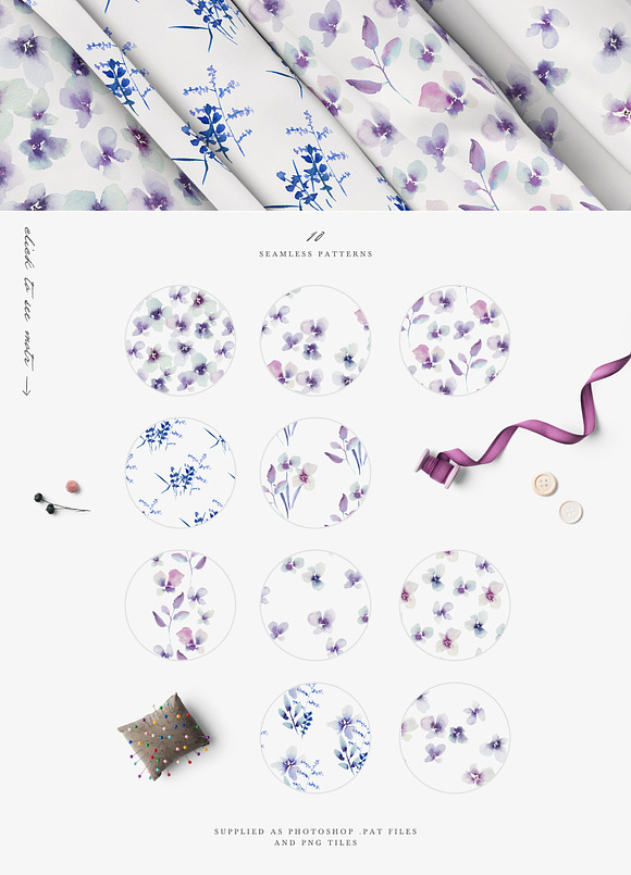 Abstract Watercolor Florals in Illustrations - product preview 2