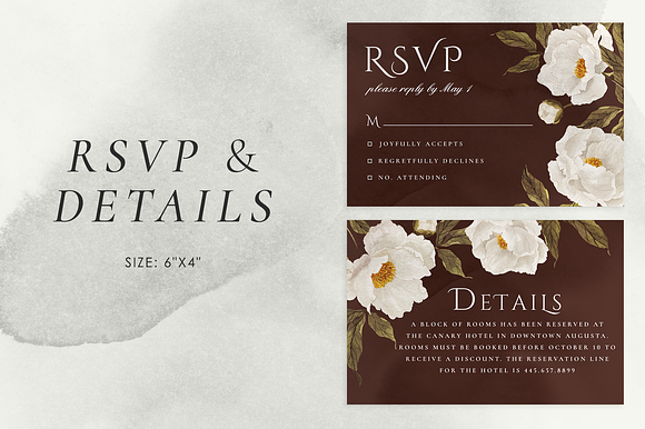 Noble white peonies in Wedding Templates - product preview 1