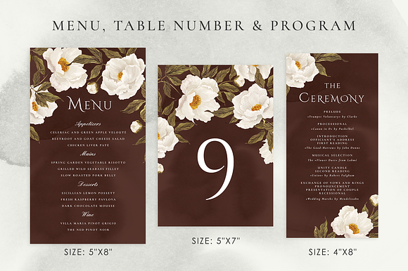 Noble white peonies in Wedding Templates - product preview 4
