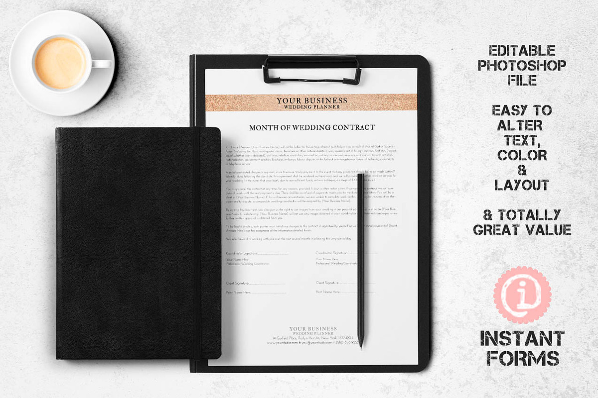 Wedding Planner Contract & Forms in Stationery Templates - product preview 8