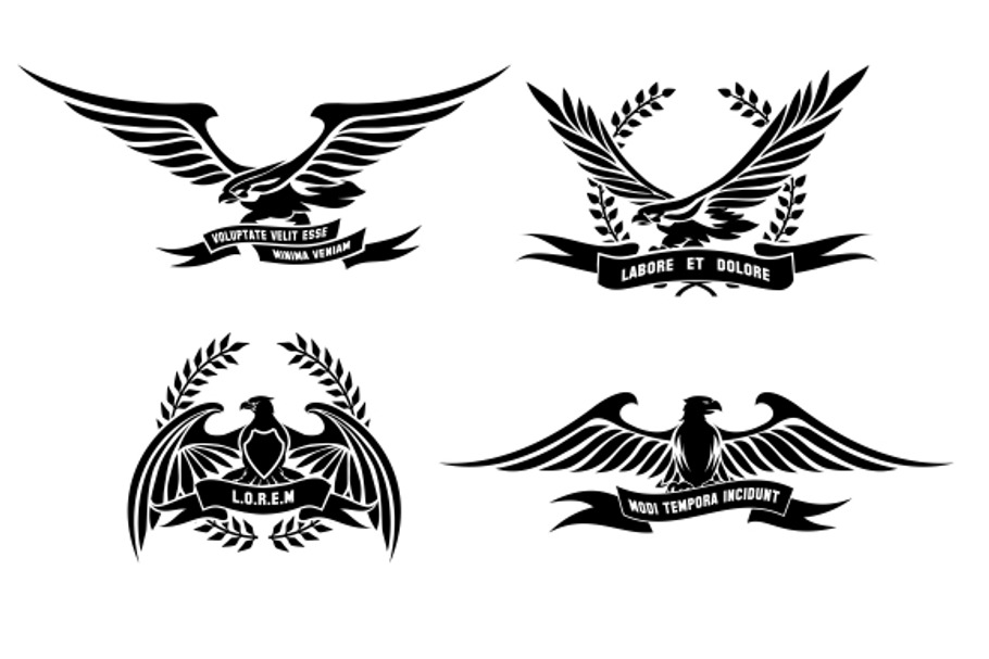 Eagle heraldic labels in Logo Templates - product preview 8