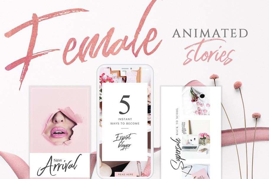 ANIMATED Female Instagram Stories in Instagram Templates - product preview 8