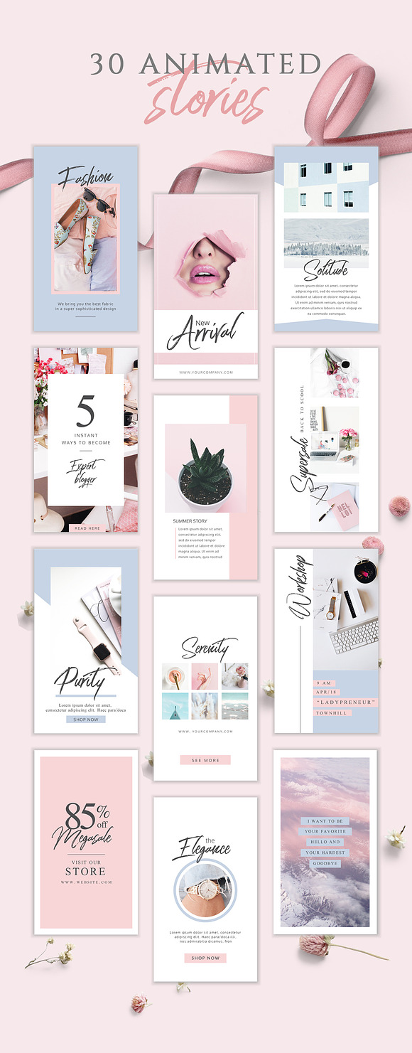ANIMATED Female Instagram Stories in Instagram Templates - product preview 2