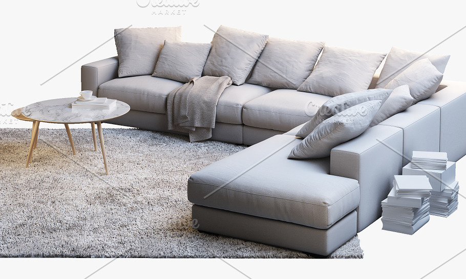 Cenova 2 corner sofa 3d model in Furniture - product preview 2