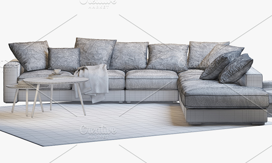 Cenova 2 corner sofa 3d model in Furniture - product preview 3