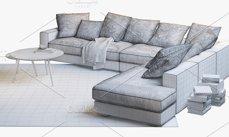 Cenova 2 corner sofa 3d model in Furniture - product preview 4