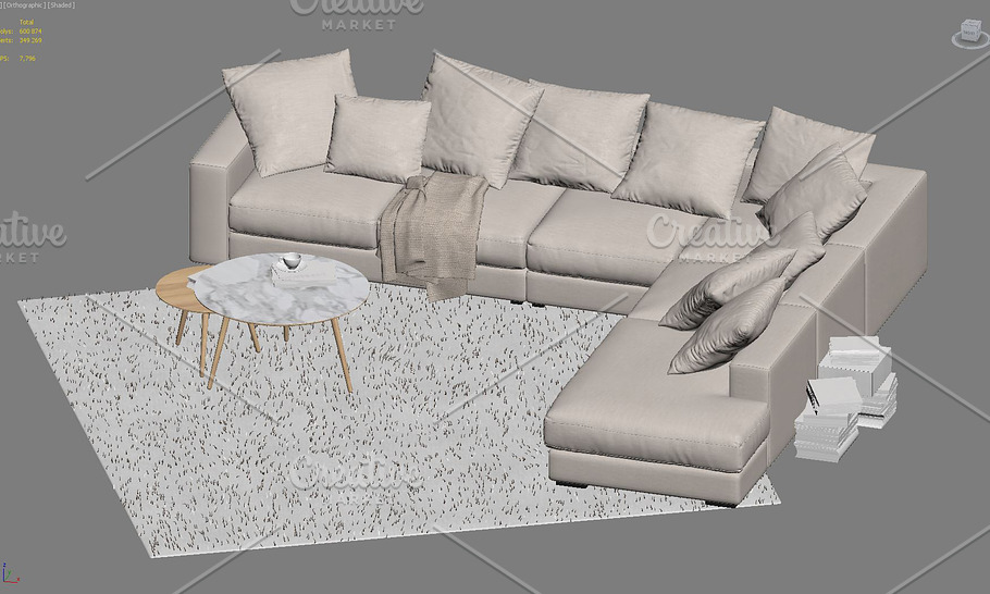 Cenova 2 corner sofa 3d model in Furniture - product preview 7