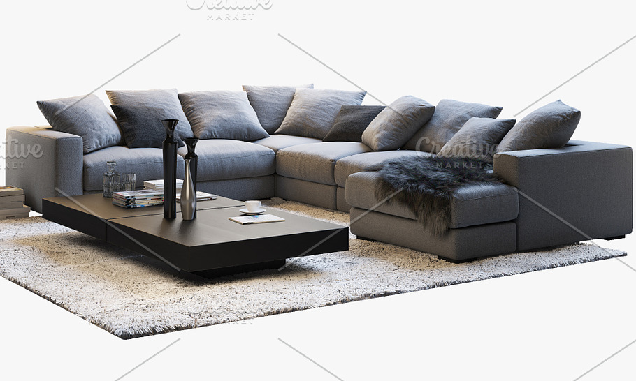 Cenova 3 corner sofa 3d 3d model in Furniture - product preview 1