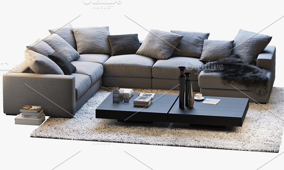 Cenova 3 corner sofa 3d 3d model in Furniture - product preview 2
