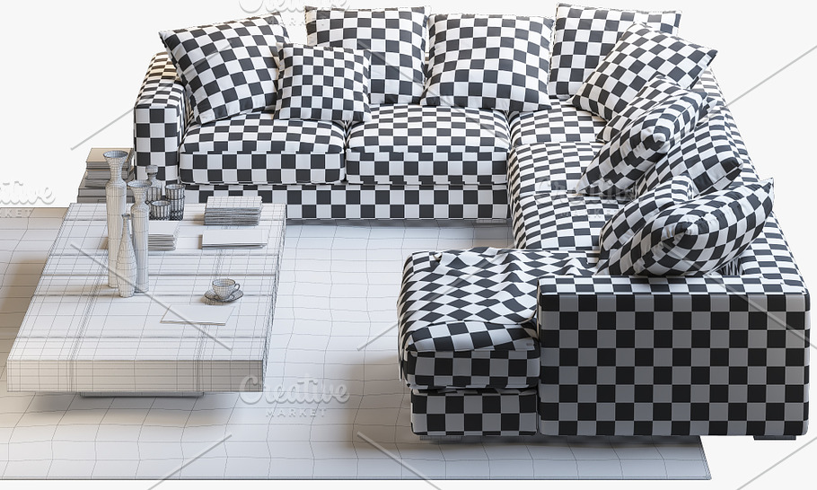 Cenova 3 corner sofa 3d 3d model in Furniture - product preview 7