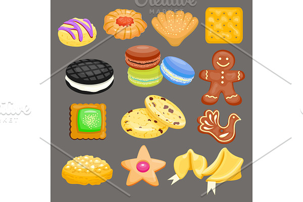 Sweet cookie vector cakes tasty