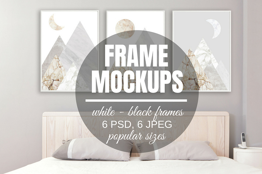 Picture Frame Set Mockup - Bedroom
