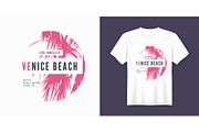 Venice beach. T-shirt design.