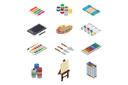 Artist tools vector watercolor with