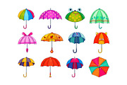 Kids umbrella vector childish