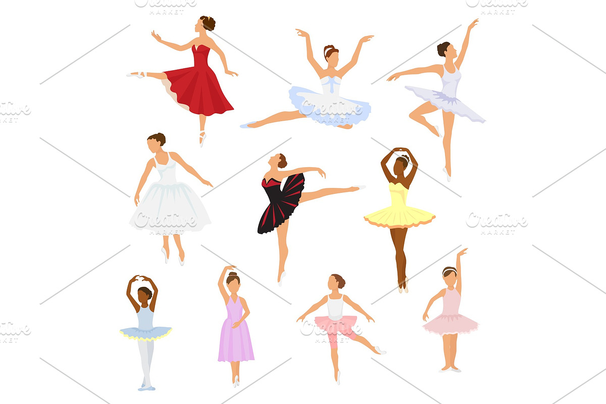 Ballet dancer vector ballerina woman in Illustrations - product preview 8