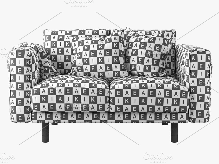 Two-seat sofa 3d model in Furniture - product preview 5