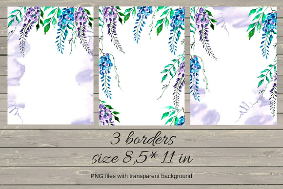 Watercolor flowers wisteria. in Illustrations - product preview 2