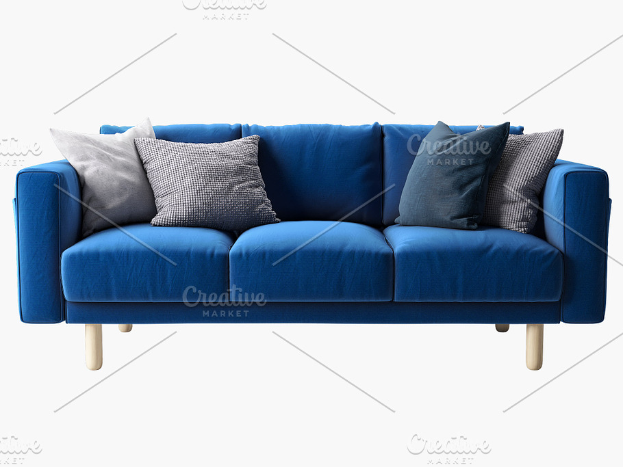 Three-seat sofa 3d model in Furniture - product preview 3