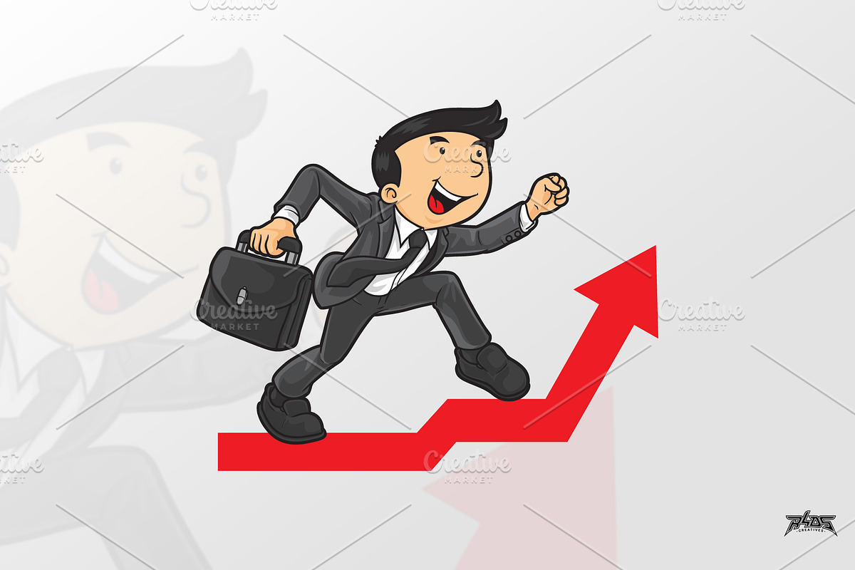 Businessman Cartoon Arrow Up in Illustrations - product preview 8