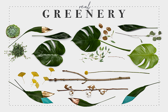 Natural Greenery Wedding Paper Set in Scene Creator Mockups - product preview 5