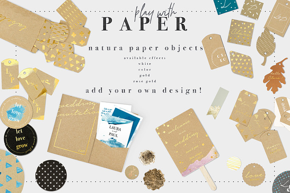Natural Greenery Wedding Paper Set in Scene Creator Mockups - product preview 11
