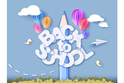 Back to school banner with air