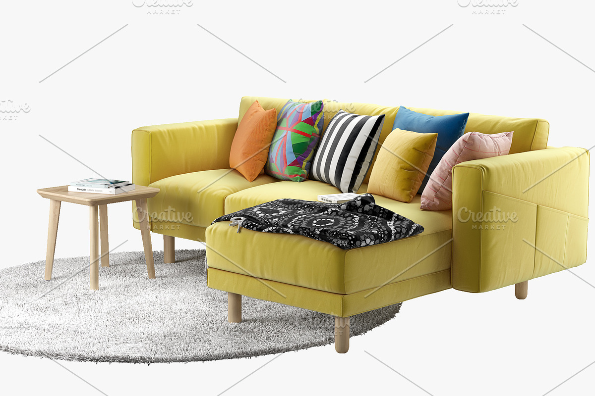 Four-seat sofa 3d model in Furniture - product preview 8