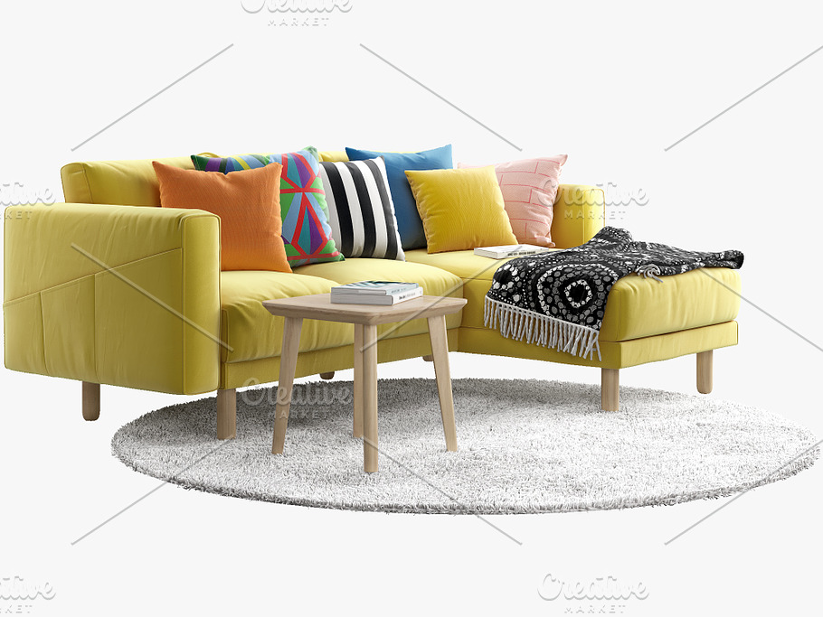 Four-seat sofa 3d model in Furniture - product preview 1