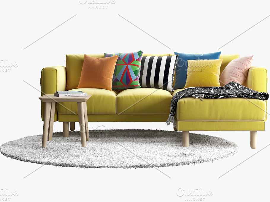 Four-seat sofa 3d model in Furniture - product preview 2