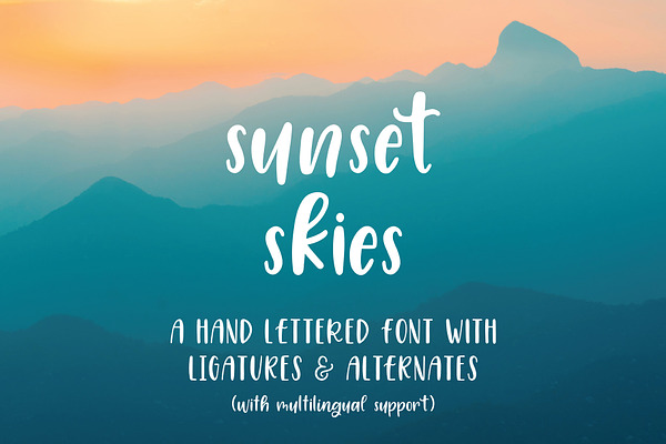 Sunset Skies Hand Lettered Font