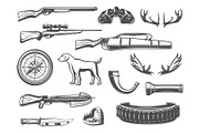 Vector hunting equipment and items