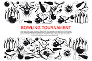 Vector poster for bowling tournament