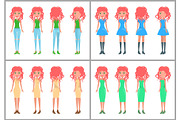 Women in dresses and jeans vector