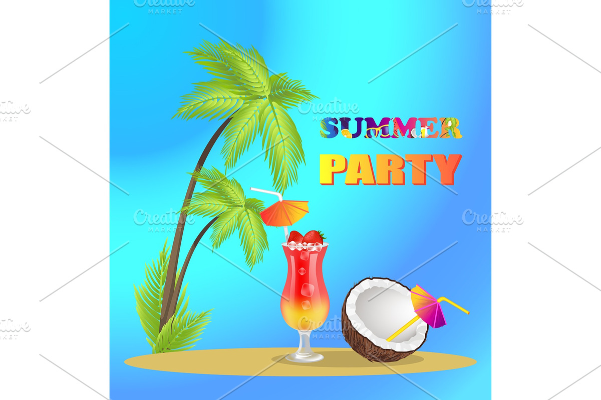 Summer Party Advertisement Banner in Illustrations - product preview 8