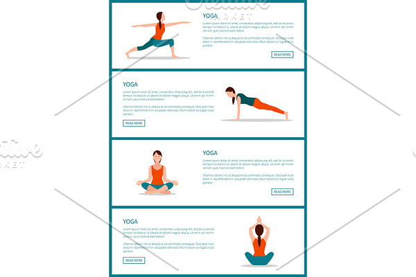 Yoga Pages Collection Web Vector
