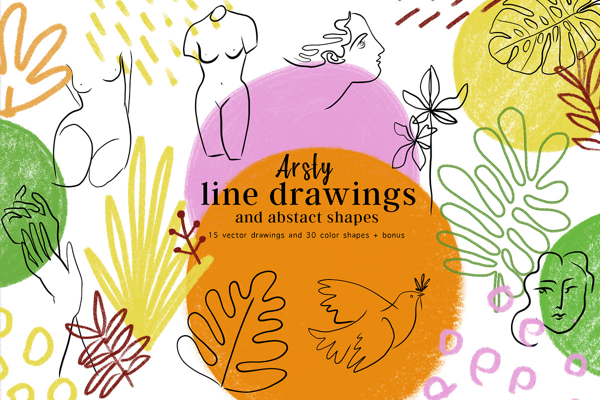 Artsy line drawings and shapes  in Illustrations - product preview 8