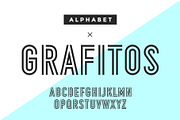 Line condensed alphabet and font