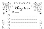 Hand writing Things to do list in a 