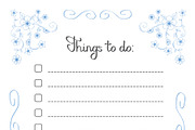Hand writng Things to do list in blu