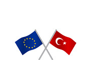 Crossing flags of Europe Union and T