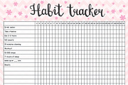 Habit tracker blank for girls, month