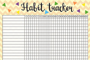 Habit tracker empty blank, monthly p