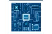 Computer IC chip template microchip